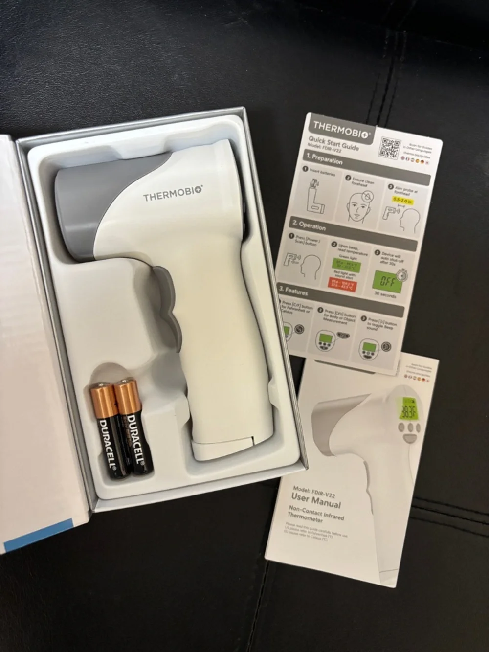 THERMOBIO Infrared Thermometer - White - New in Open Box